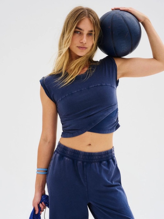 FP Movement by Free People Tops - Free People Hot Shot Athletic Crop Top Navy
